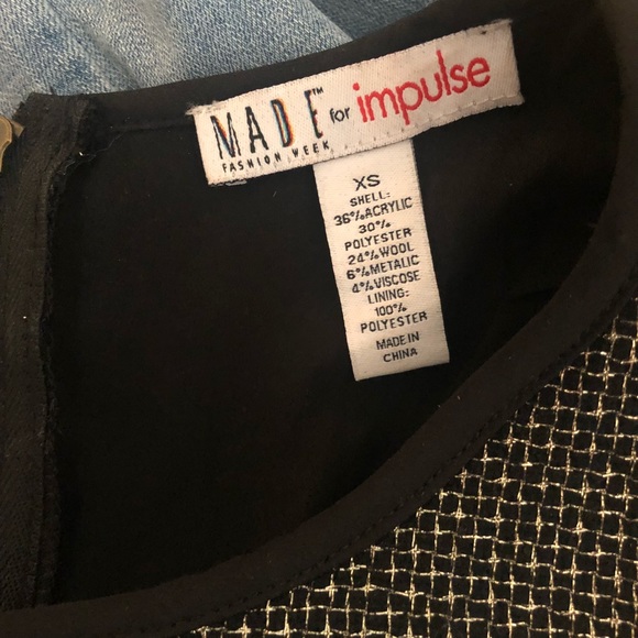 Black and Gold Sleeveless Fit & Flare Dress XS - Picture 2 of 6